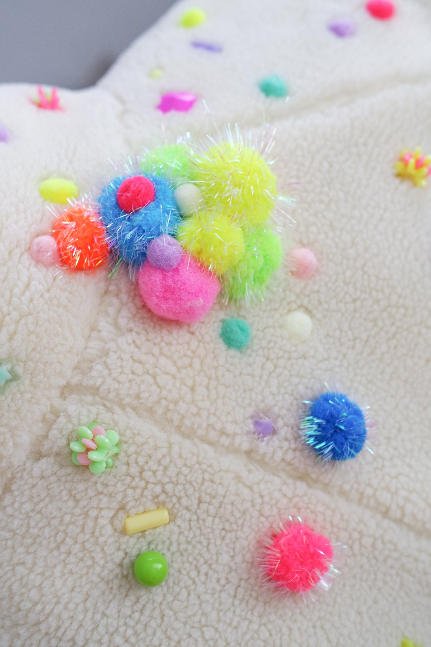 Confetti Teddy bomber — Unique piece made by hands